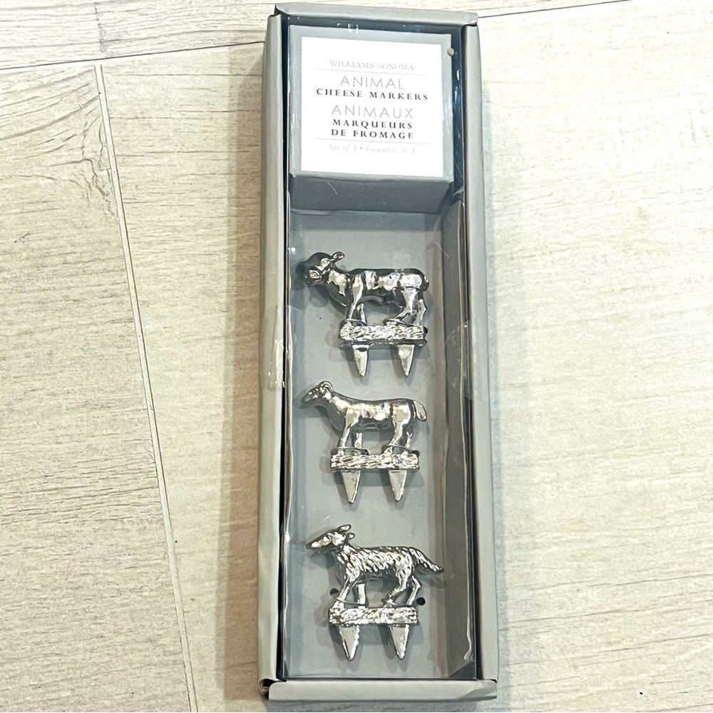Williams Sonoma Animal Cheese Markers Set of 3 NWT